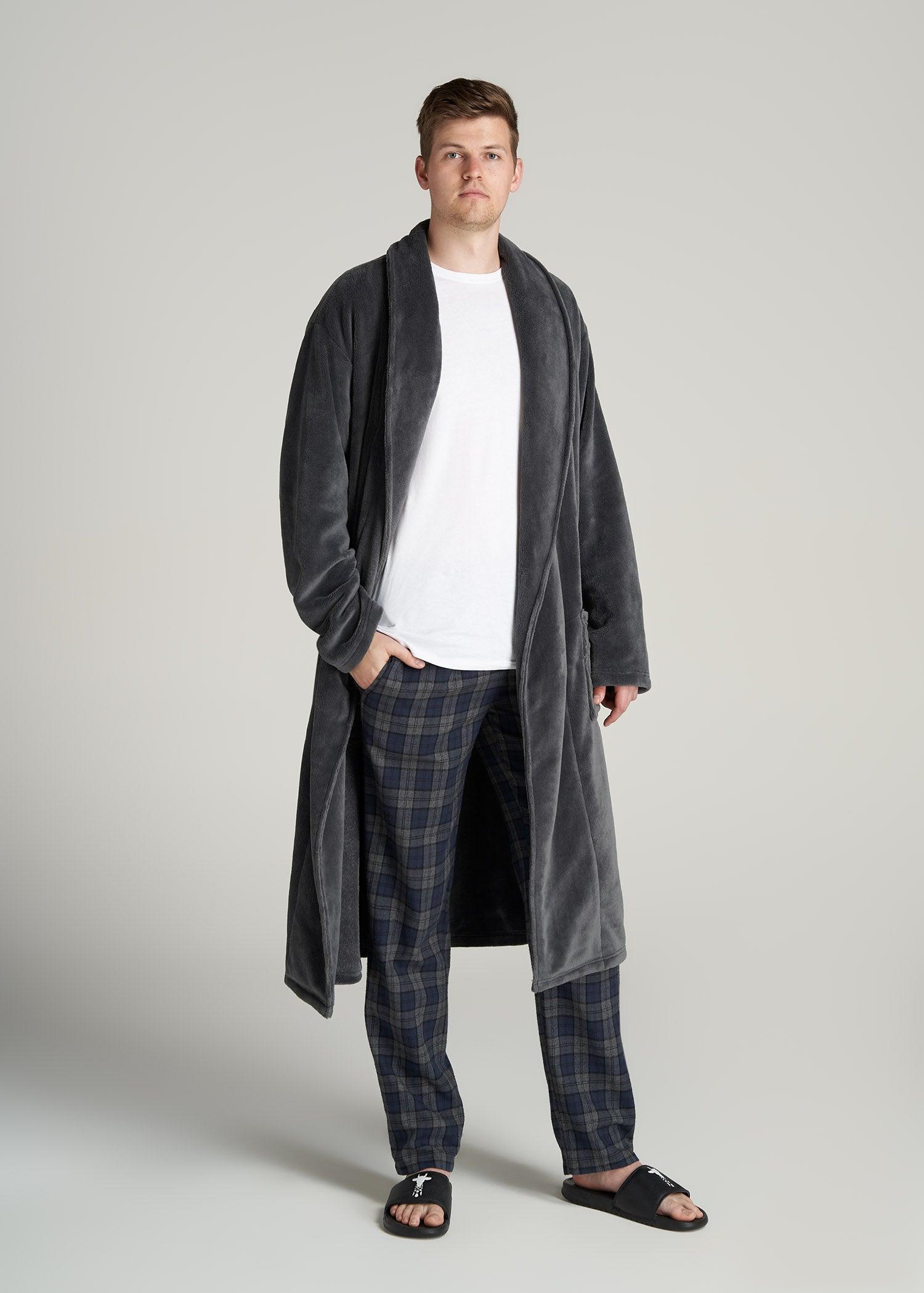 Tall Men's Robe in Charcoal Product Image