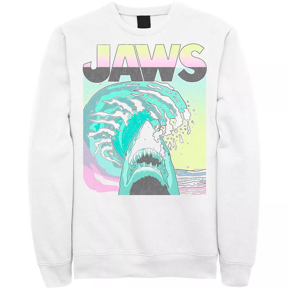 Men's Jaws 80s Jaws Vintage Poster Sweatshirt, Size: Medium, White Product Image