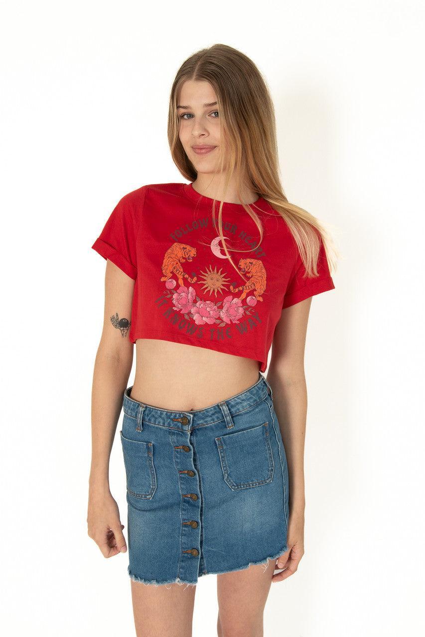 Follow Your Heart Crop Shirt Product Image