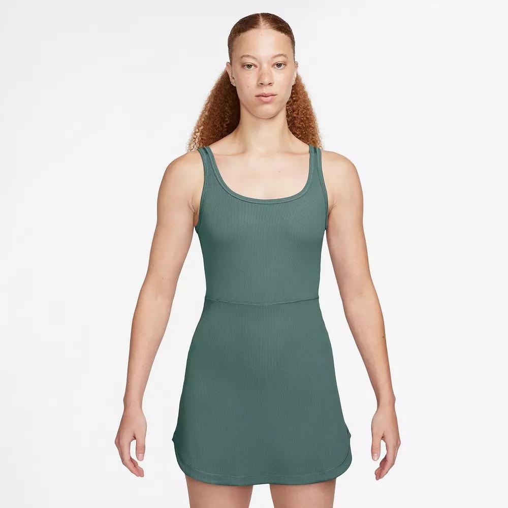 Women's Nike One Capsule Ribbed Dress with Built-In Shorts, Size: XS, Blue Product Image