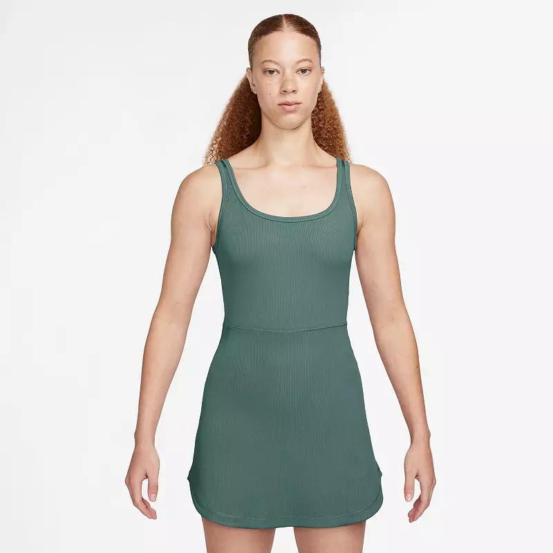 Women's Nike One Capsule Ribbed Dress with Built-In Shorts, Size: XS, Blue Product Image