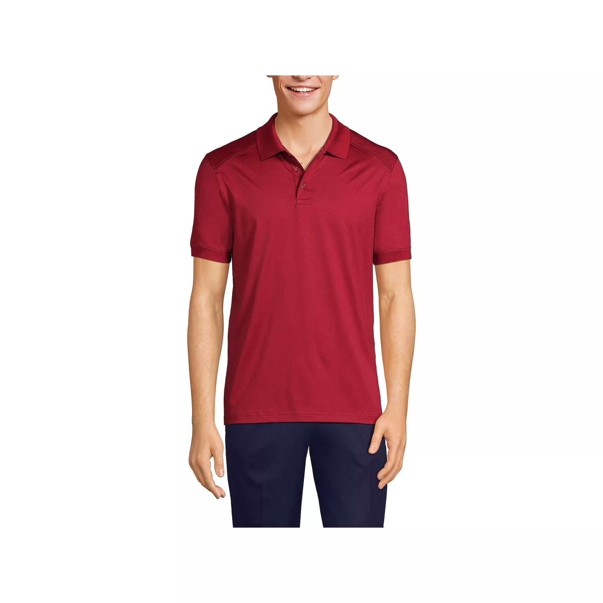 Men's Lands' End Short Sleeve Rapid Dry UPF 50 Polo Shirt, Size: Large, Red Product Image