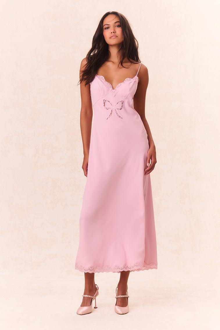 Manuela Bow Slip Maxi Dress Product Image