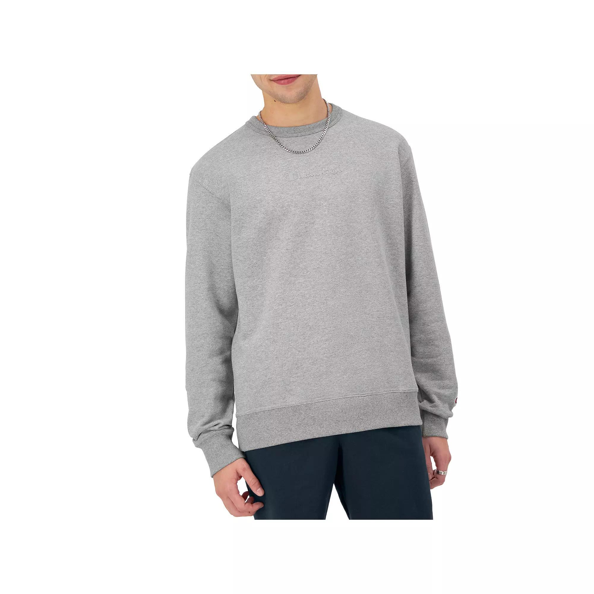 Men's Champion® Powerblend Graphic Sweatshirt, Size: Medium, Oxford Gray Product Image