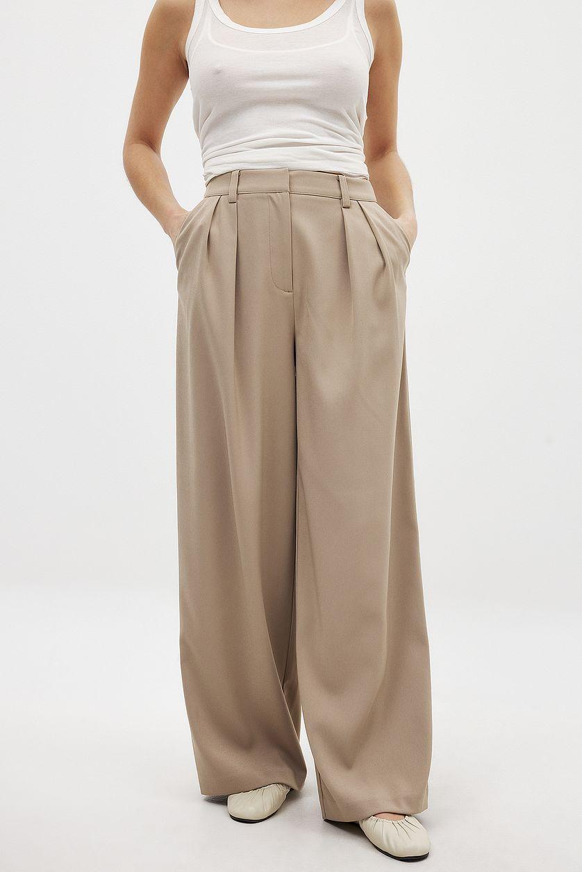 Wide Leg High Waist Suit Pants Product Image