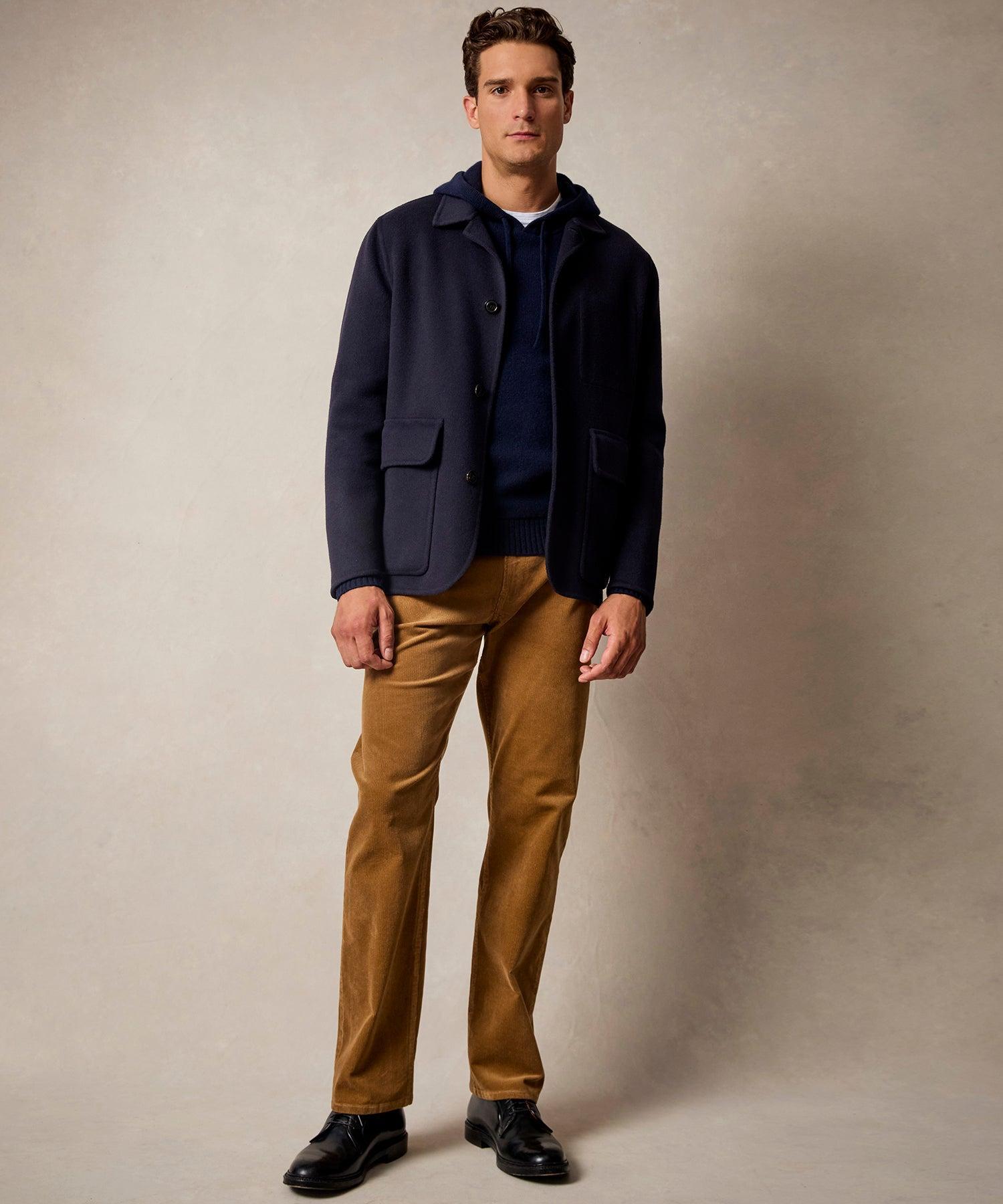 Italian Cashmere Walking Jacket in Navy Product Image