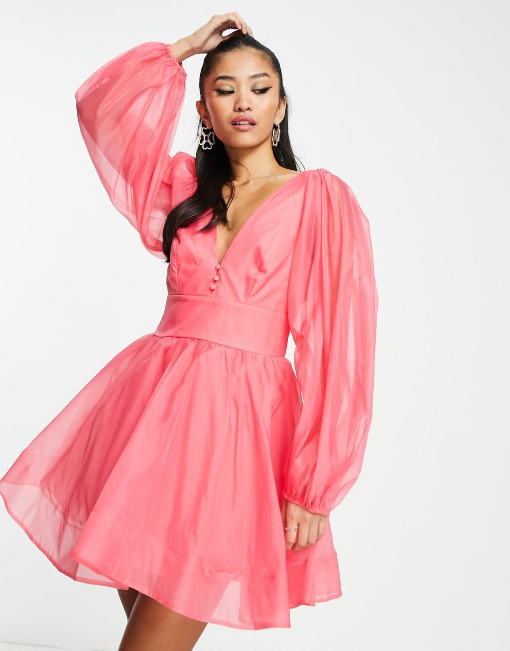 Bardot long sleeve mini dress Product Image