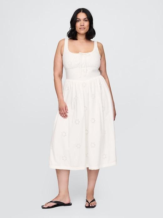 Eyelet Scoop Neck Dress Product Image