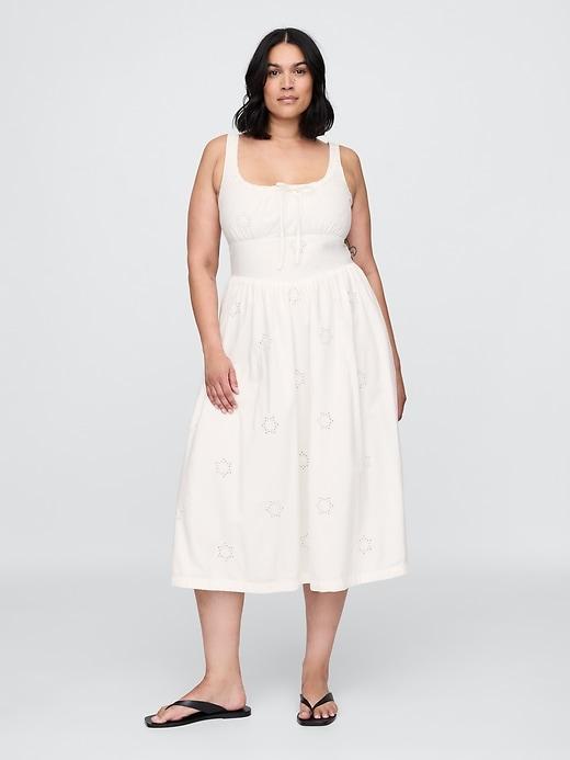 Eyelet Scoop Neck Dress Product Image