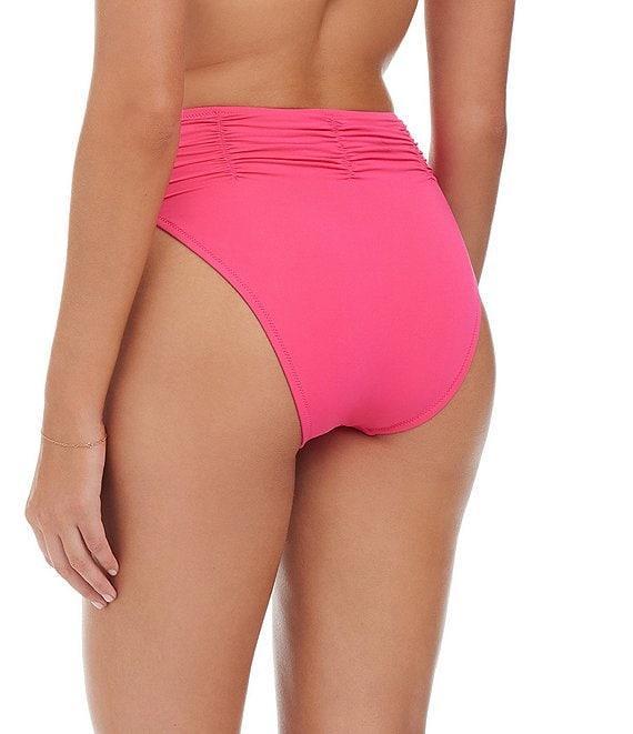 Sanctuary Beach Goddess Excess Solid High Waist High Leg Shirred Swim Bottom Product Image