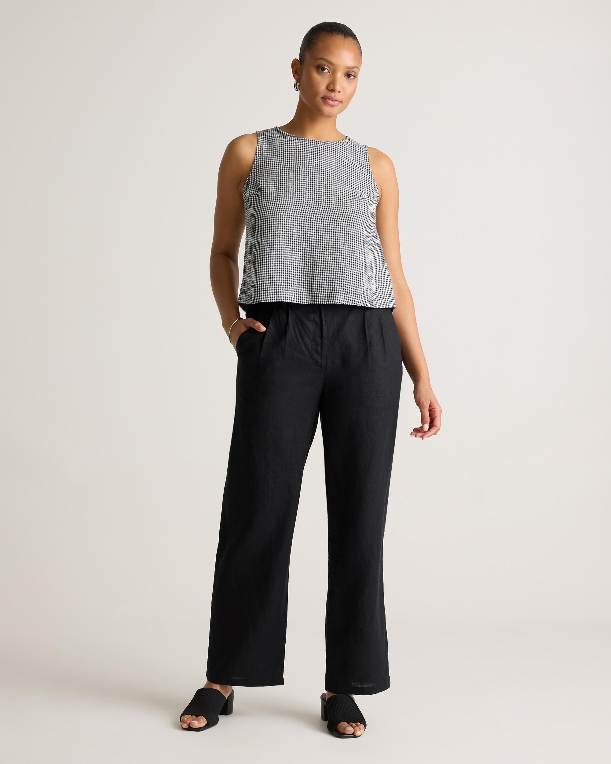 100% European Linen Cropped Tank Product Image