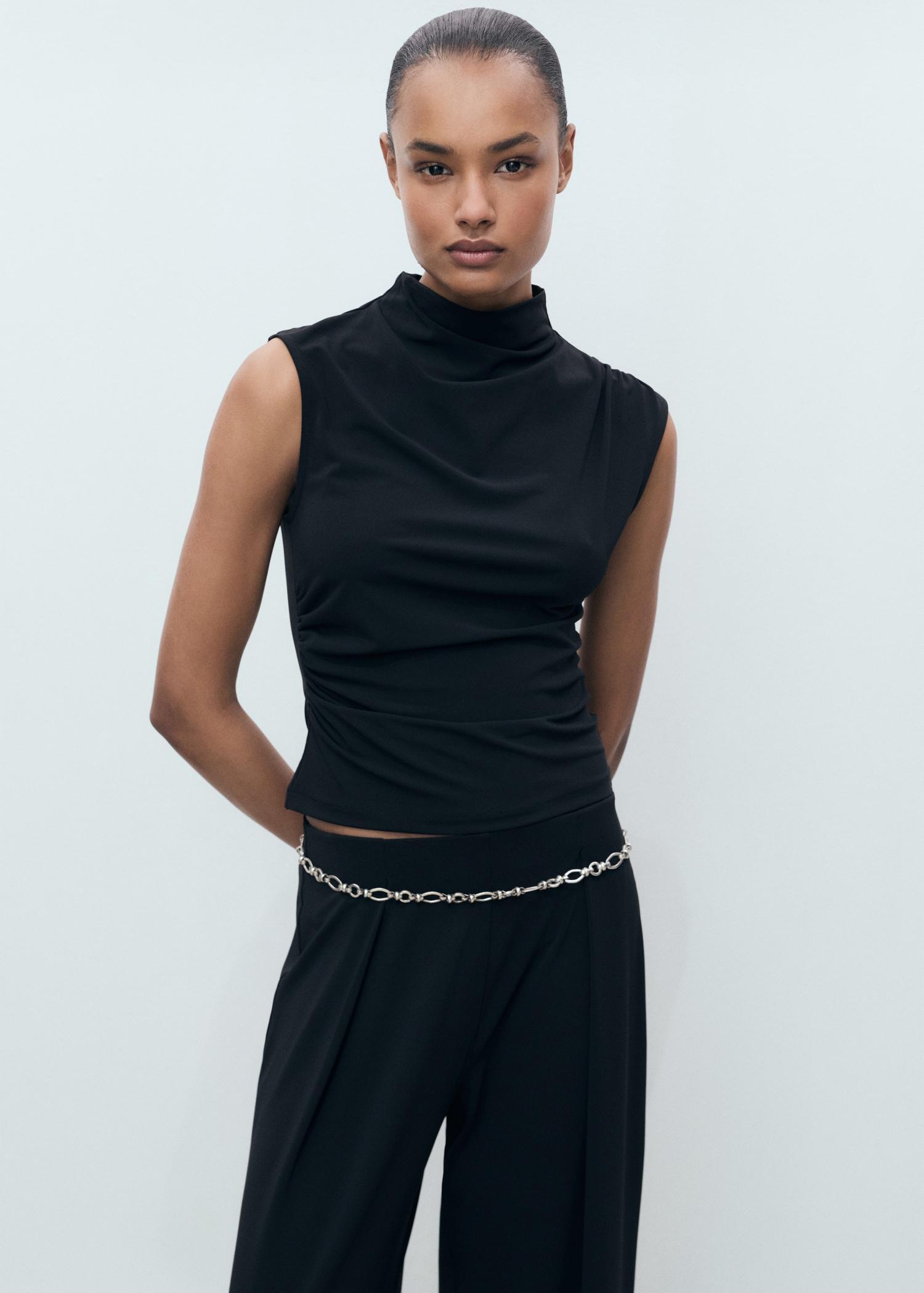 Godet palazzo pants - Women | MANGO USA Product Image