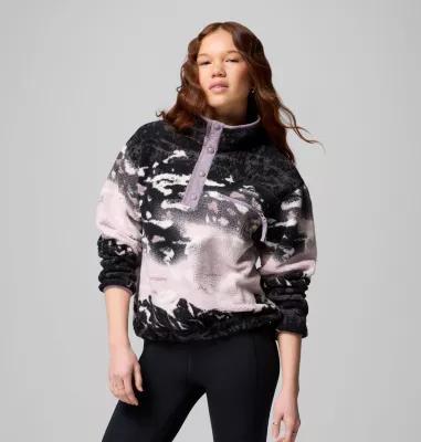 Columbia Womens Helvetia II Printed Cropped Half Snap Fleece Pullover- Product Image