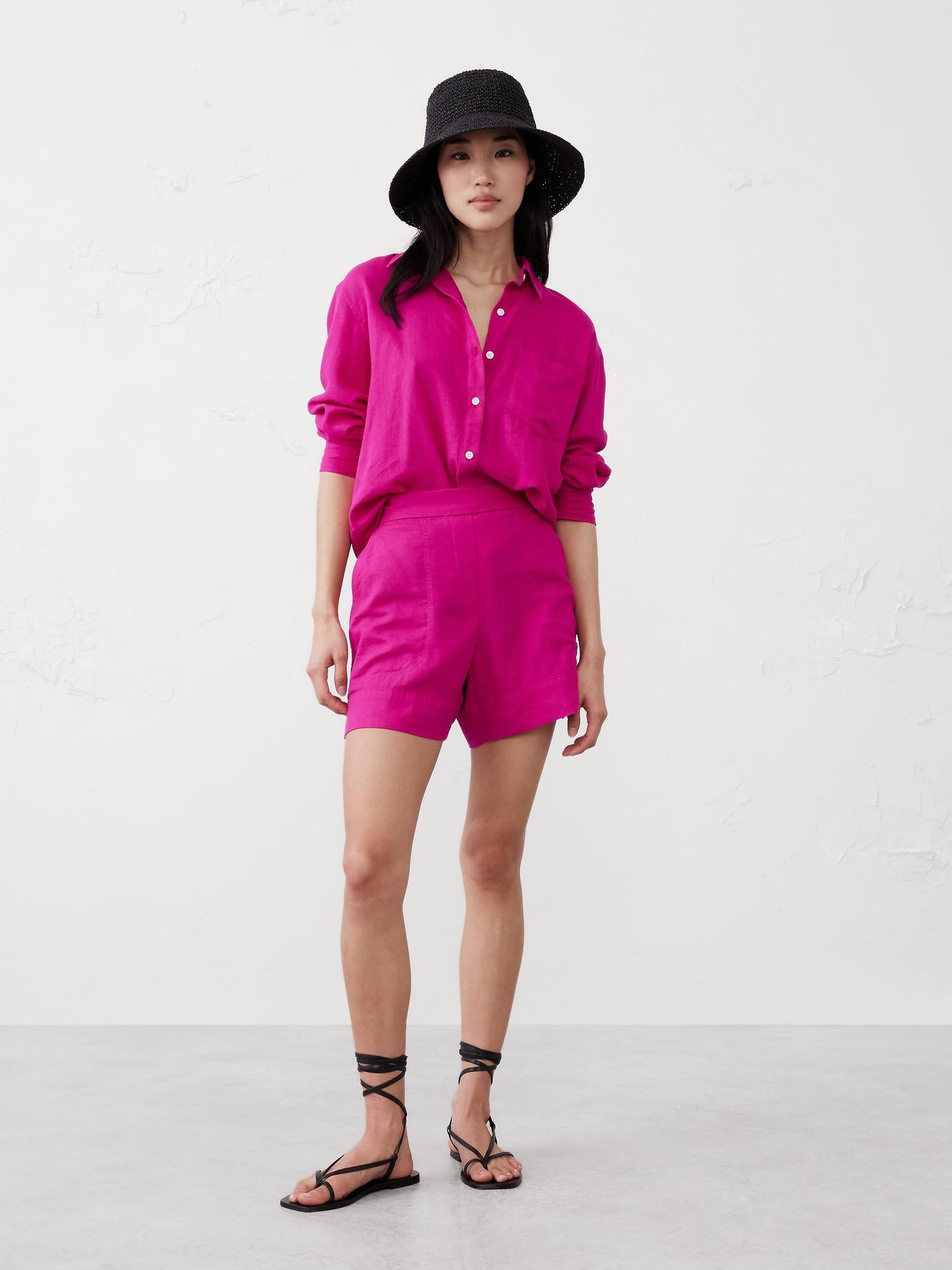 Linen-Blend Pull-On Short Product Image