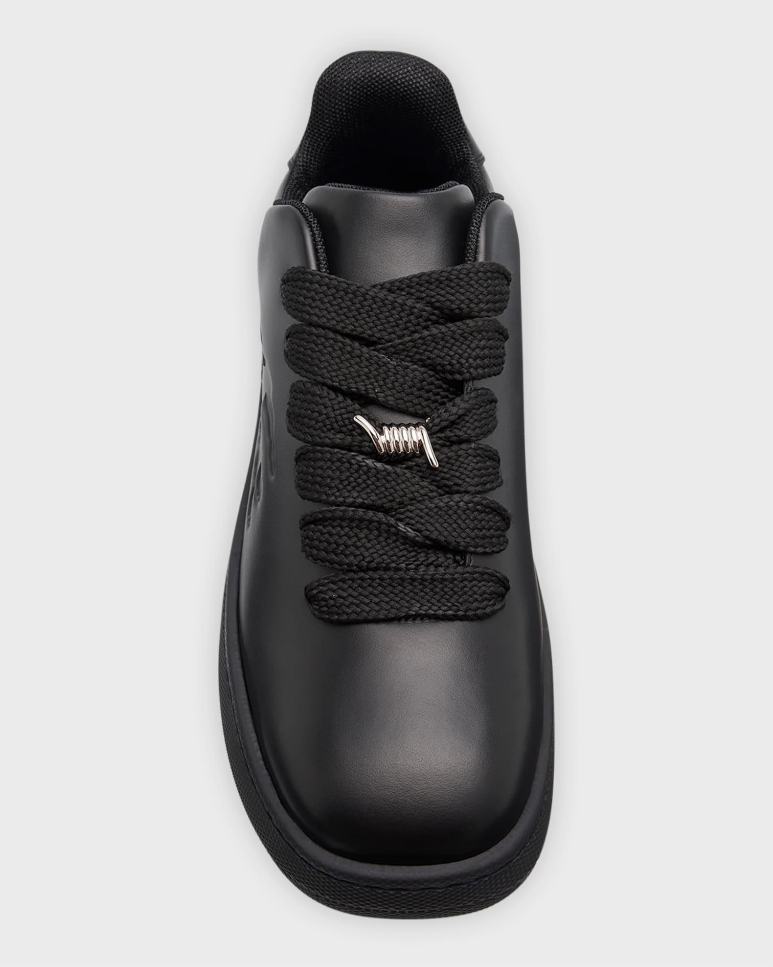 Men's Leather Box Low-Top Sneakers Product Image