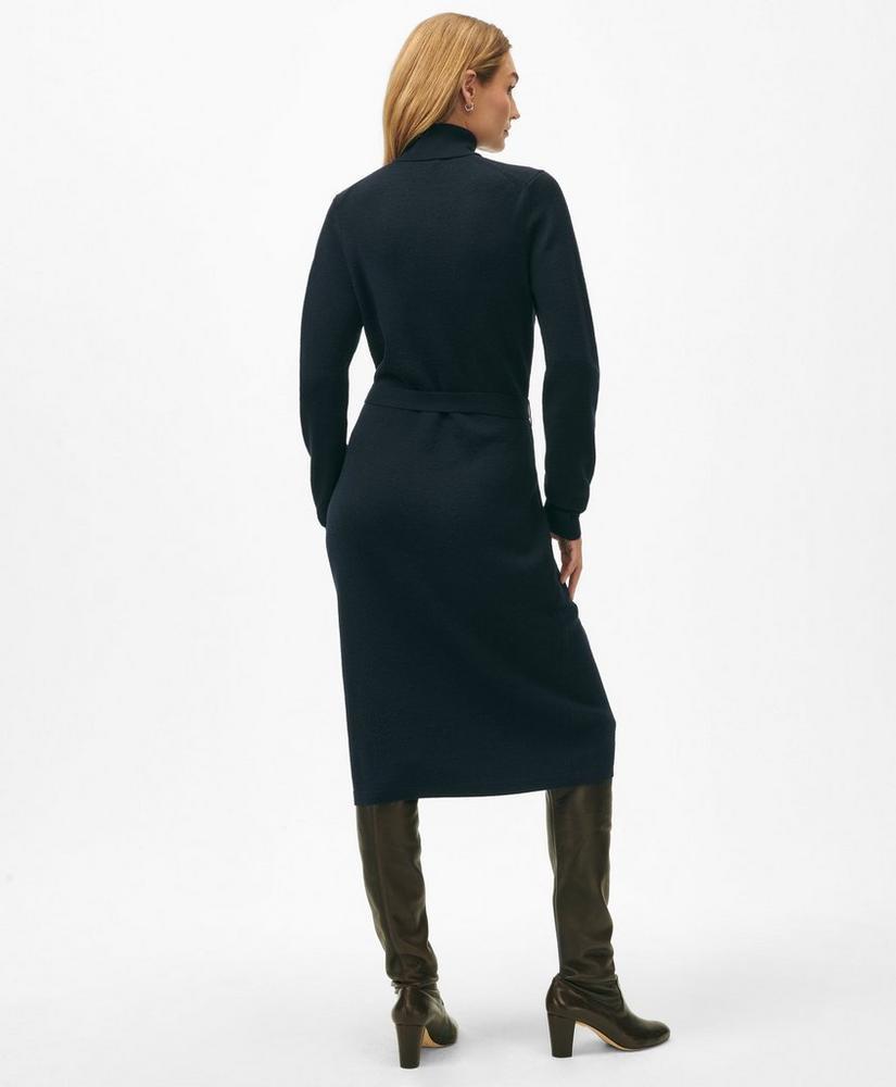 Belted Turtleneck Sweater Dress in Merino Wool Product Image