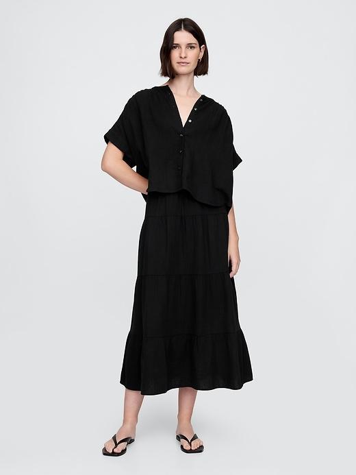 Crinkle Gauze Dolman Shirt Product Image