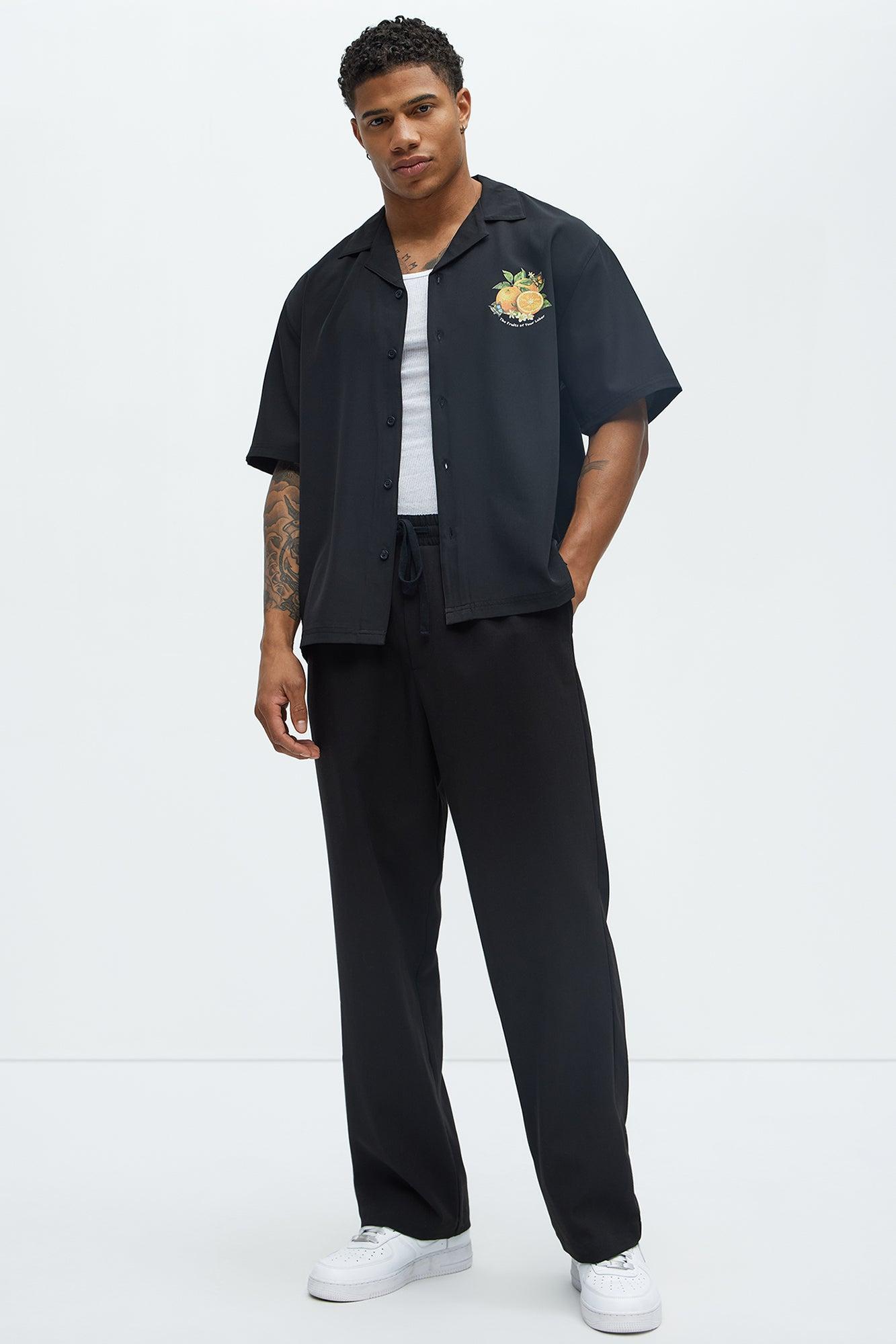 Oranges Graphic Button Up Shirt - Black Product Image