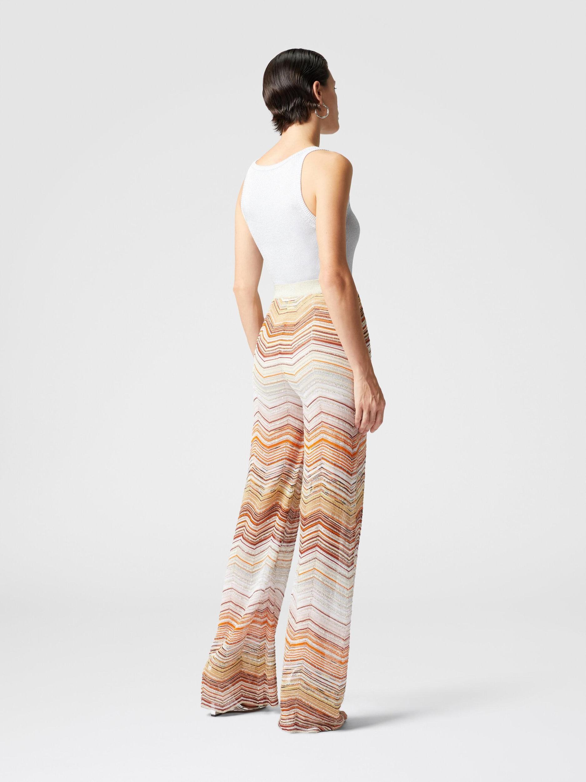 Palazzo chevron lamé trousers with sequins Product Image
