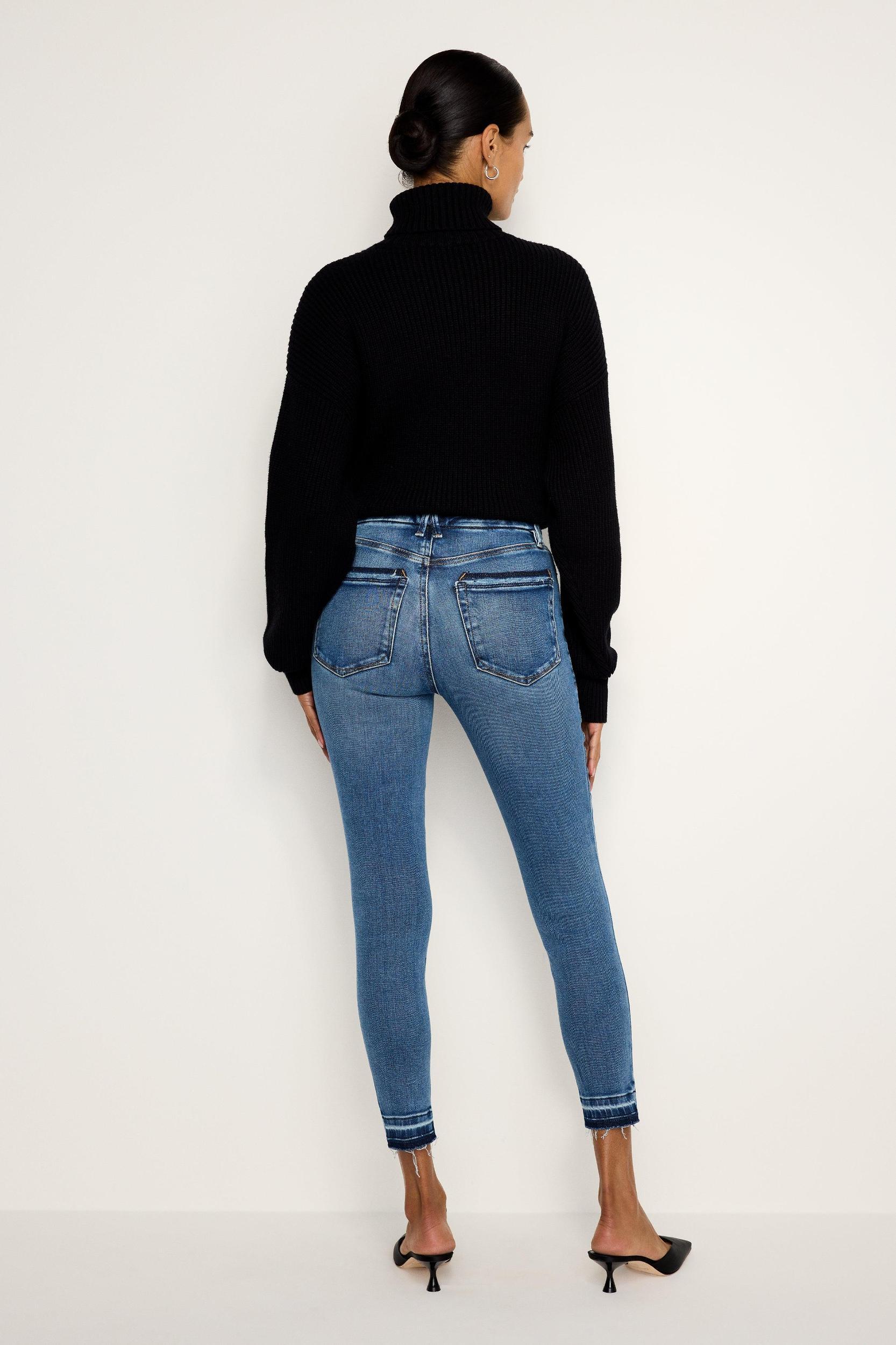 SOFT-TECH GOOD WAIST SKINNY CROPPED JEANS | INDIGO699 Product Image