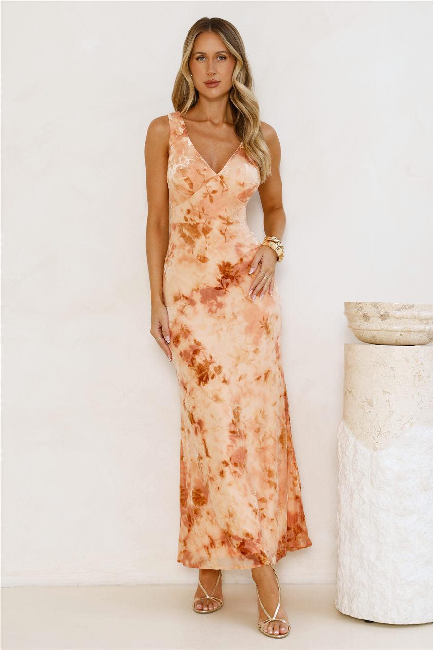 Rule The Night Maxi Dress Orange Product Image