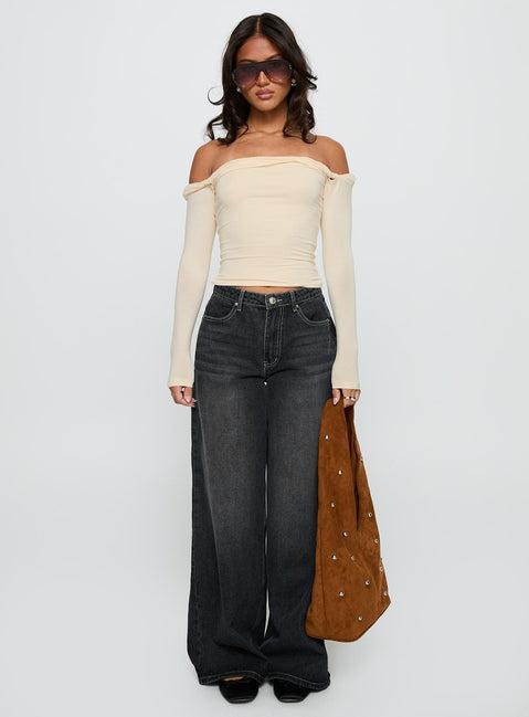 Dusky Long Sleeve Top Cream Product Image