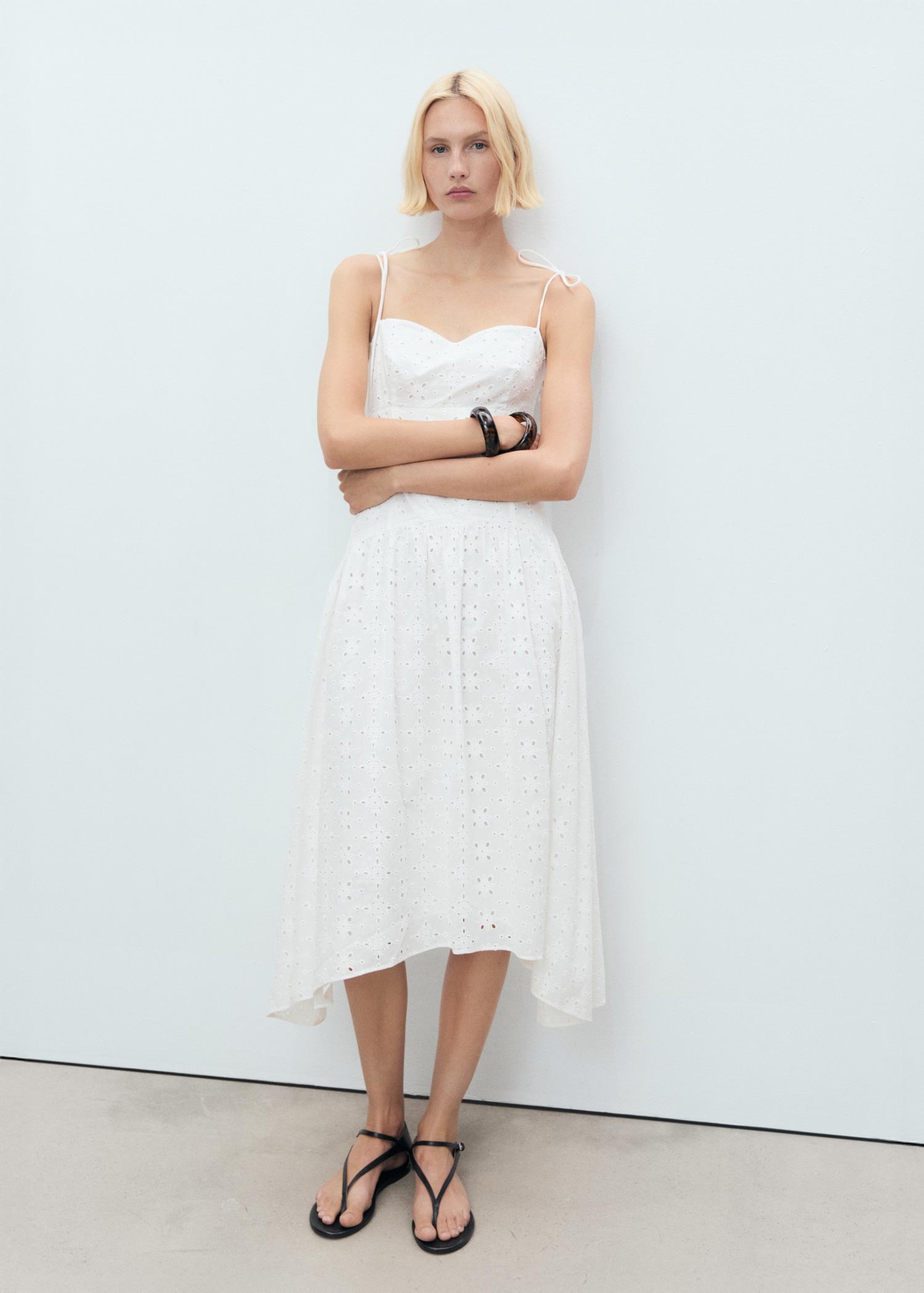 Die-cut midi-dress - Women | MANGO USA Product Image