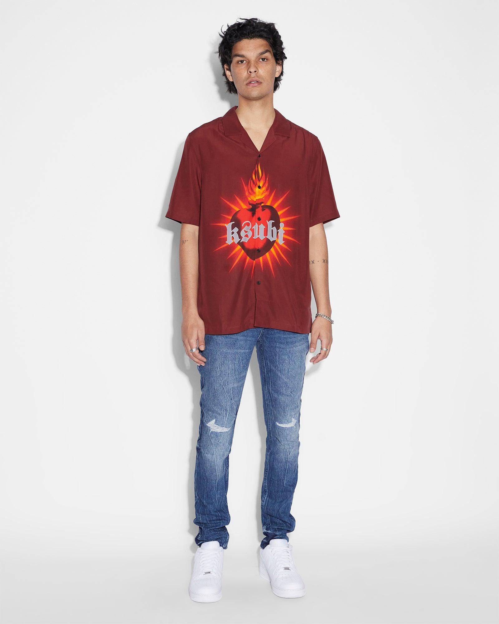 HEART RESORT SS SHIRT CRIMSON Male Product Image