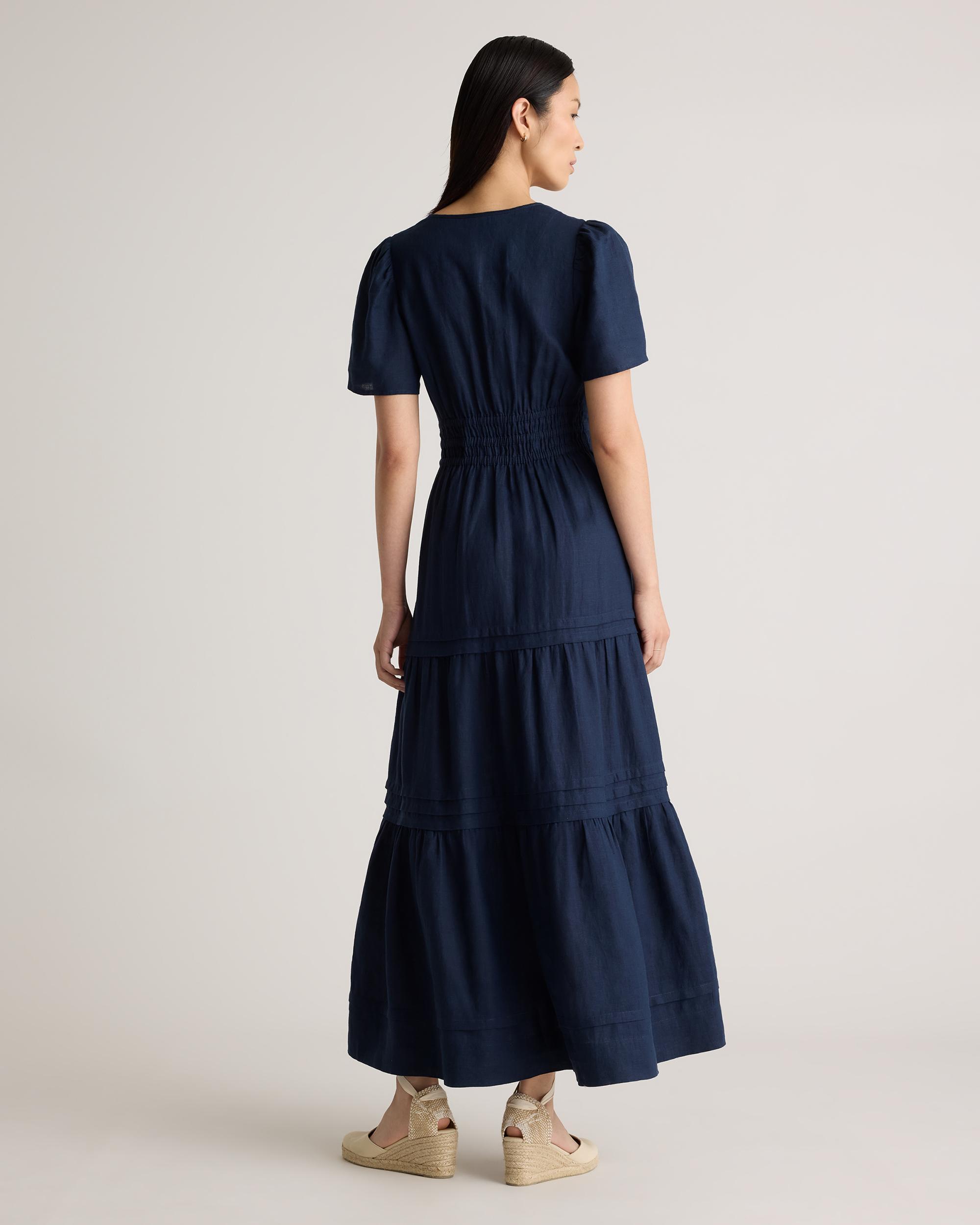 Quince | Women's 100% European Linen Tiered Maxi Dress Product Image