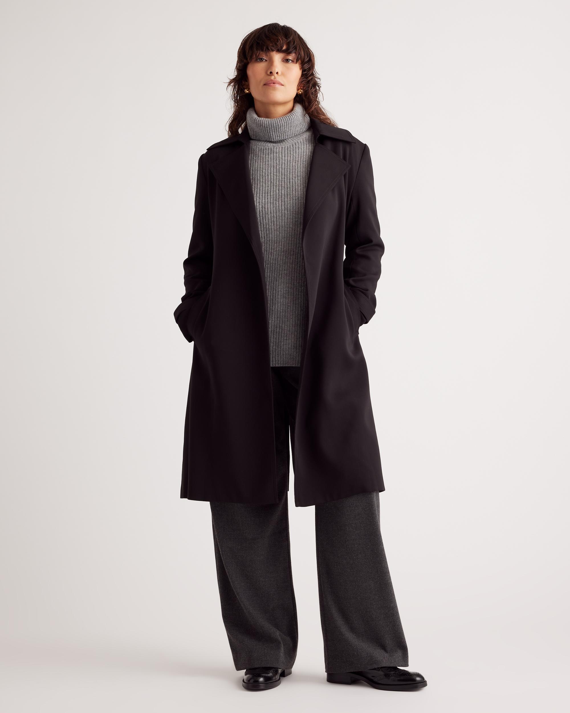 Quince | Women's Stretch Crepe Trench Coat Recycled Polyester Product Image