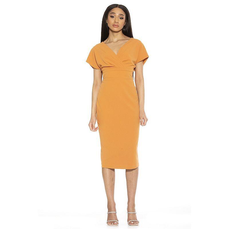 Women's ALEXIA ADMOR Naomi Draped Sheath Dress, Size: XS, Green Product Image