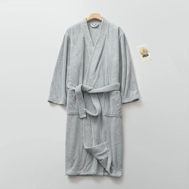 Couple Matching Plain Tie Front Robe (Various Designs) Product Image