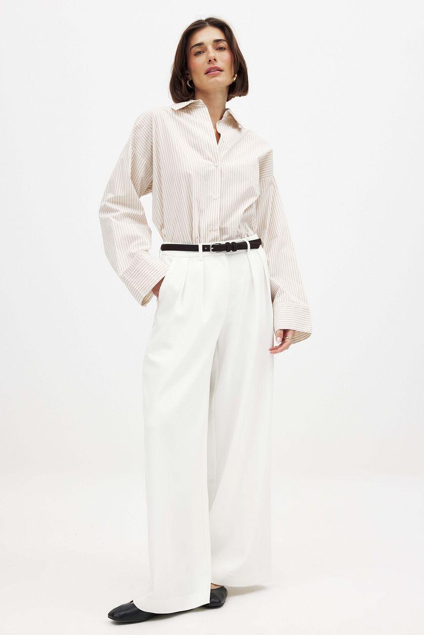 Wide High Waist Suit Pants Product Image