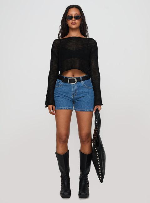 Saldana Shorts Mid Blue Denim Petite Product Image