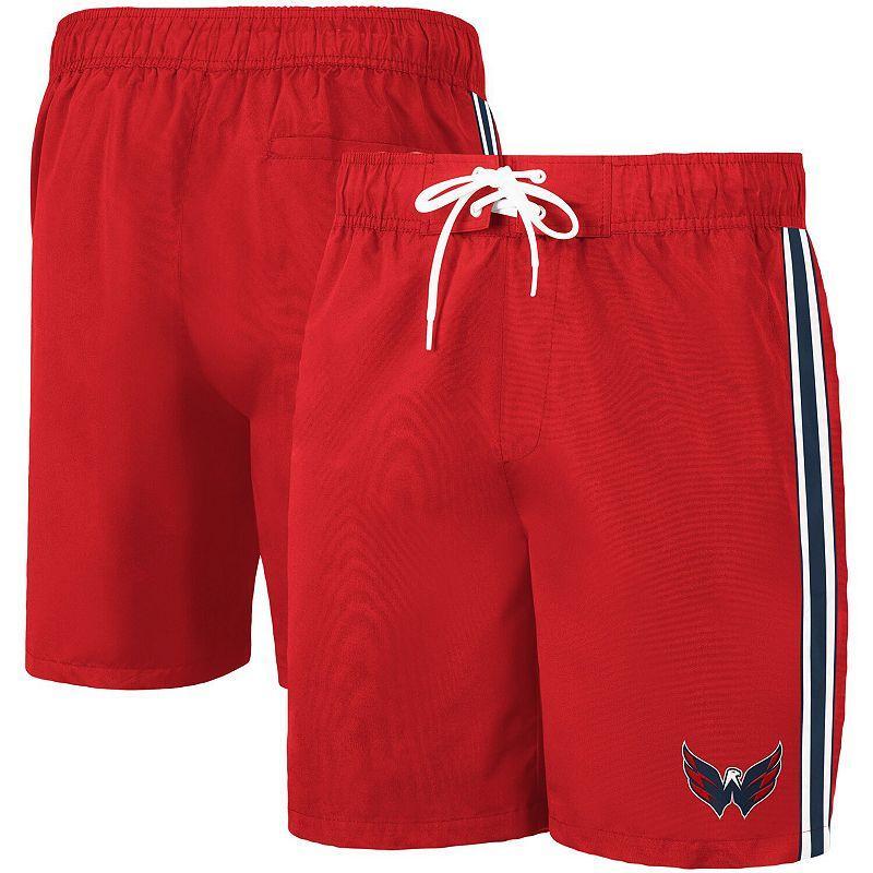 Men's G-III Sports by Carl Banks Red/Navy Washington Capitals Sand Beach Swim Shorts, Size: Medium Product Image