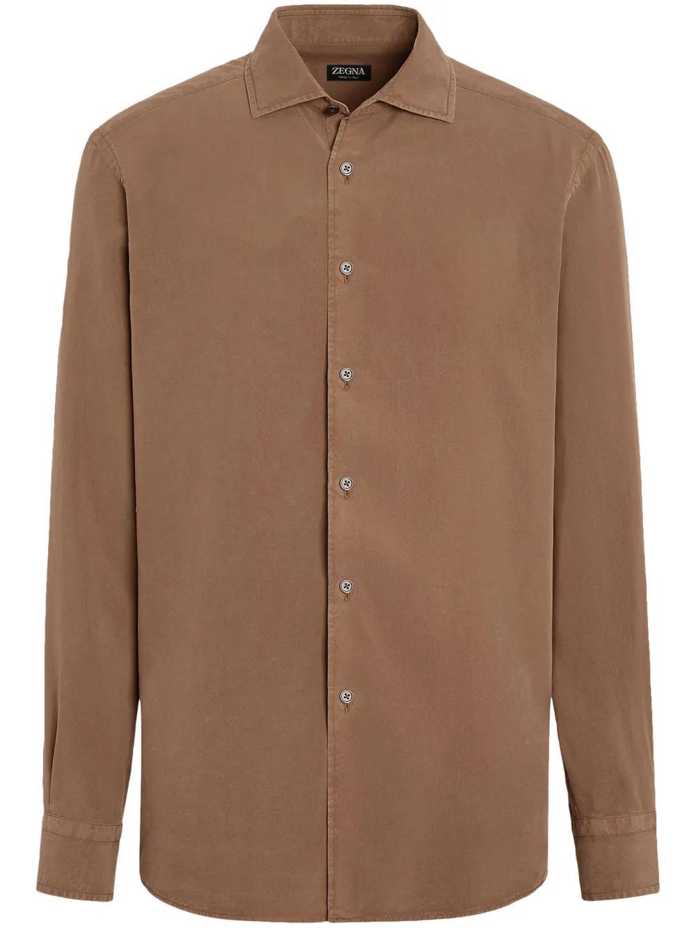 ZEGNA Chemise En Soie In Brown Product Image