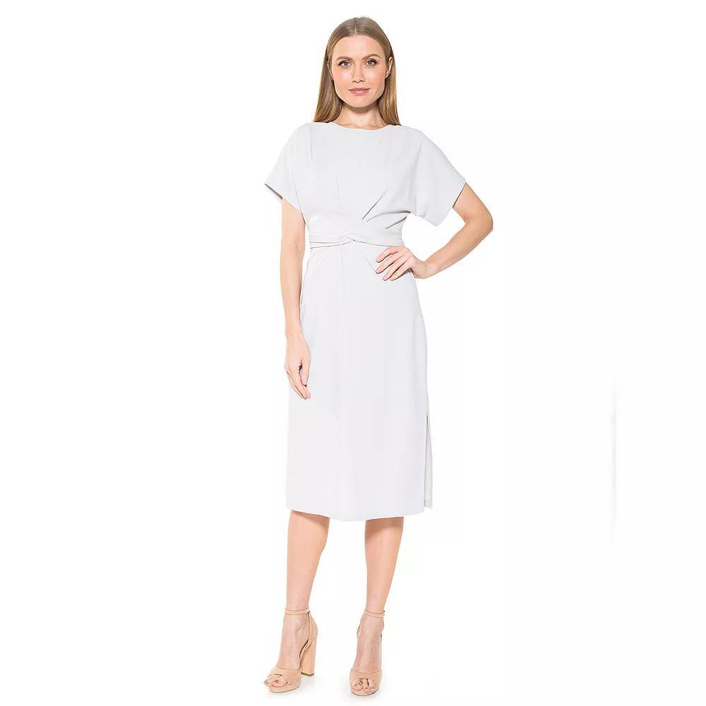 Women's ALEXIA ADMOR Knot-Waist Midi Shift Dress, Size: XS, Green Product Image