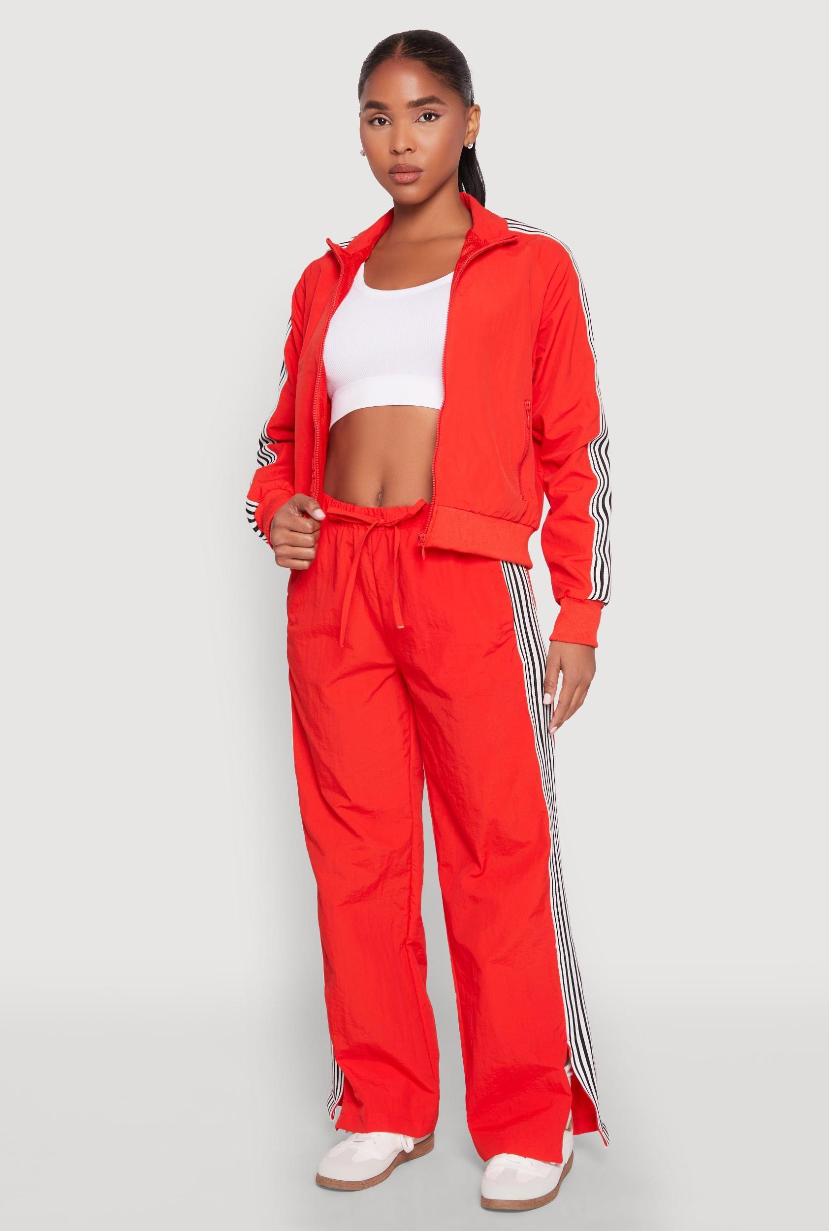 Womens Contrast Trim Mock Neck Track Jacket Product Image