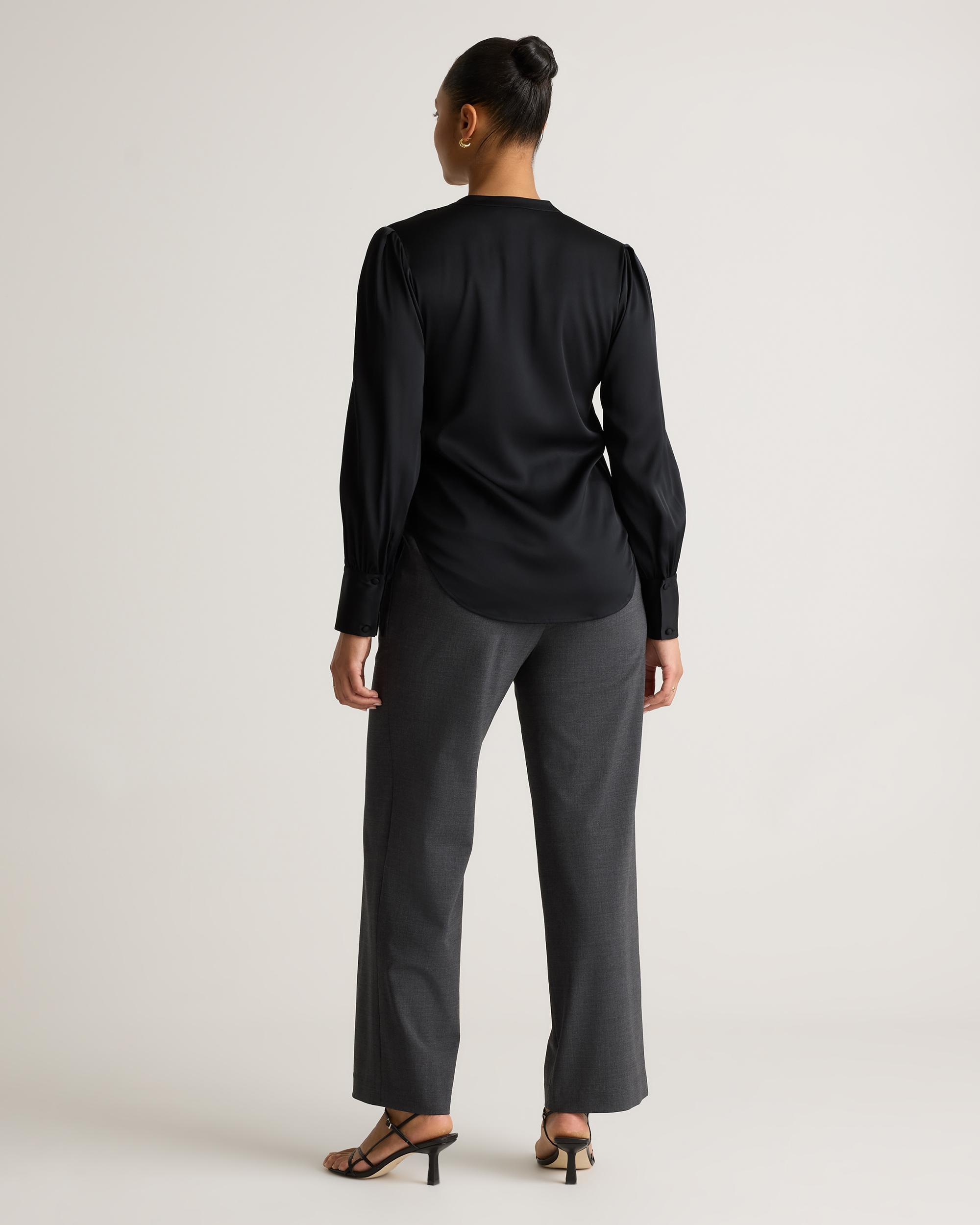 Quince | Women's Washable Stretch Silk Peasant Blouse Size XL Product Image