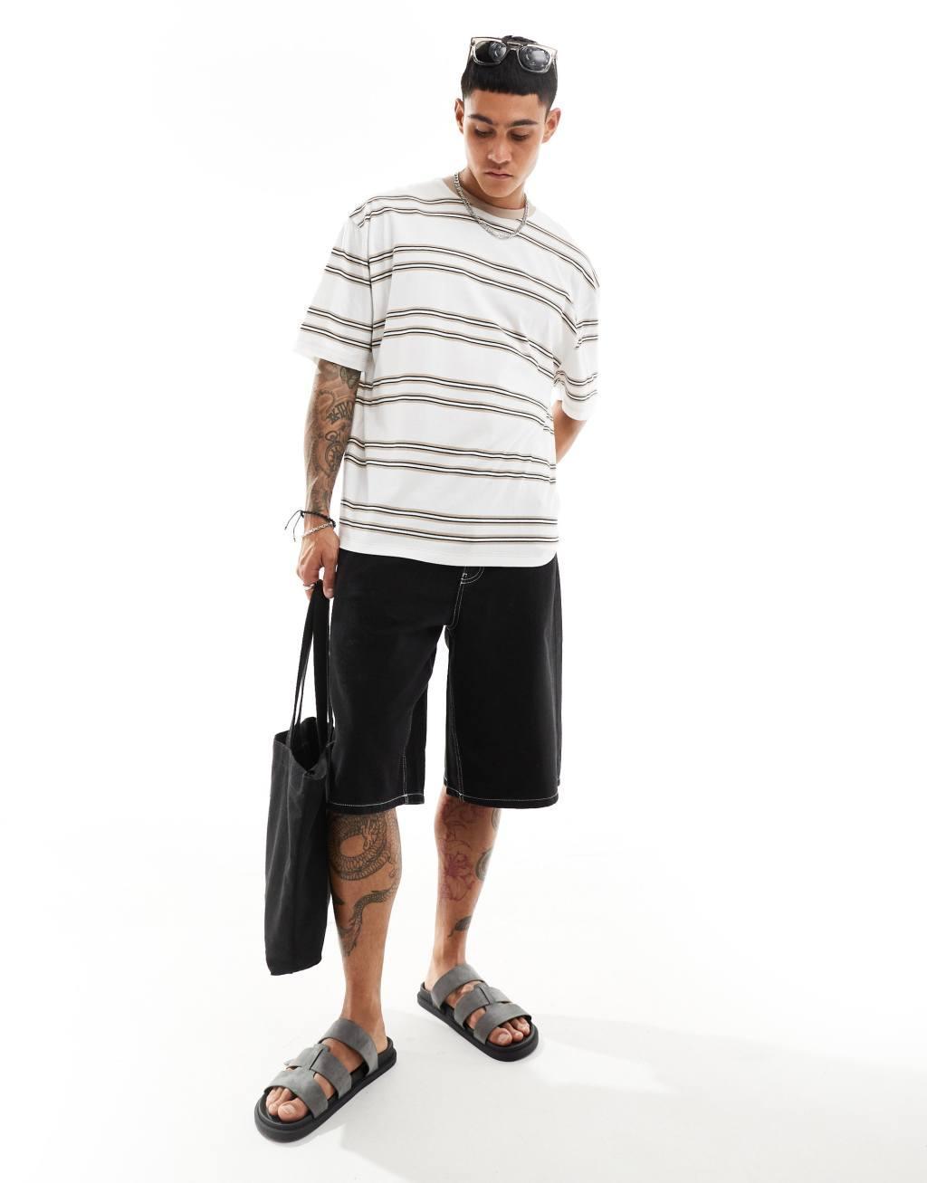 ASOS DESIGN oversized t-shirt in stripe Product Image
