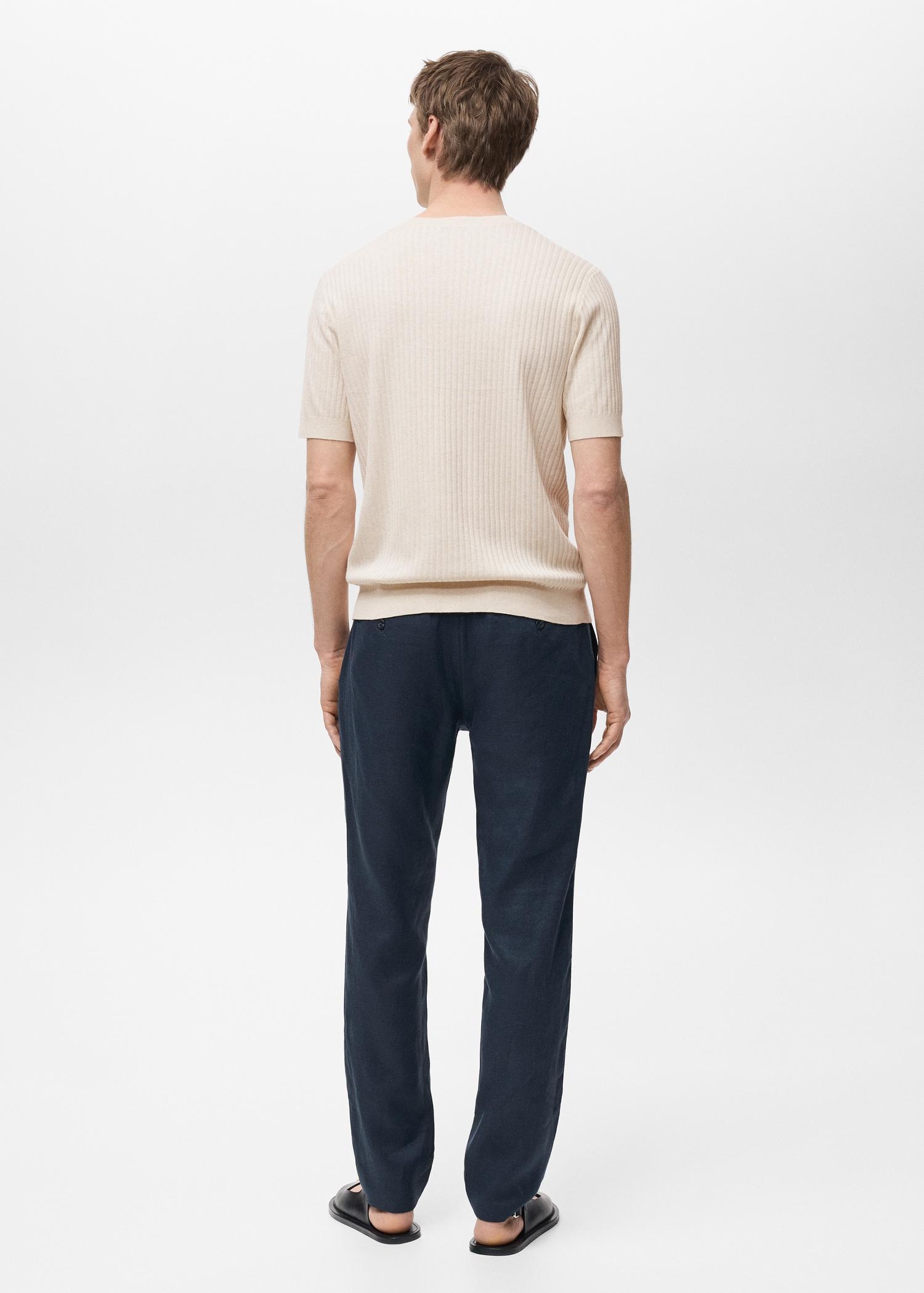 Textured striped T-shirt - Men | MANGO USA Product Image