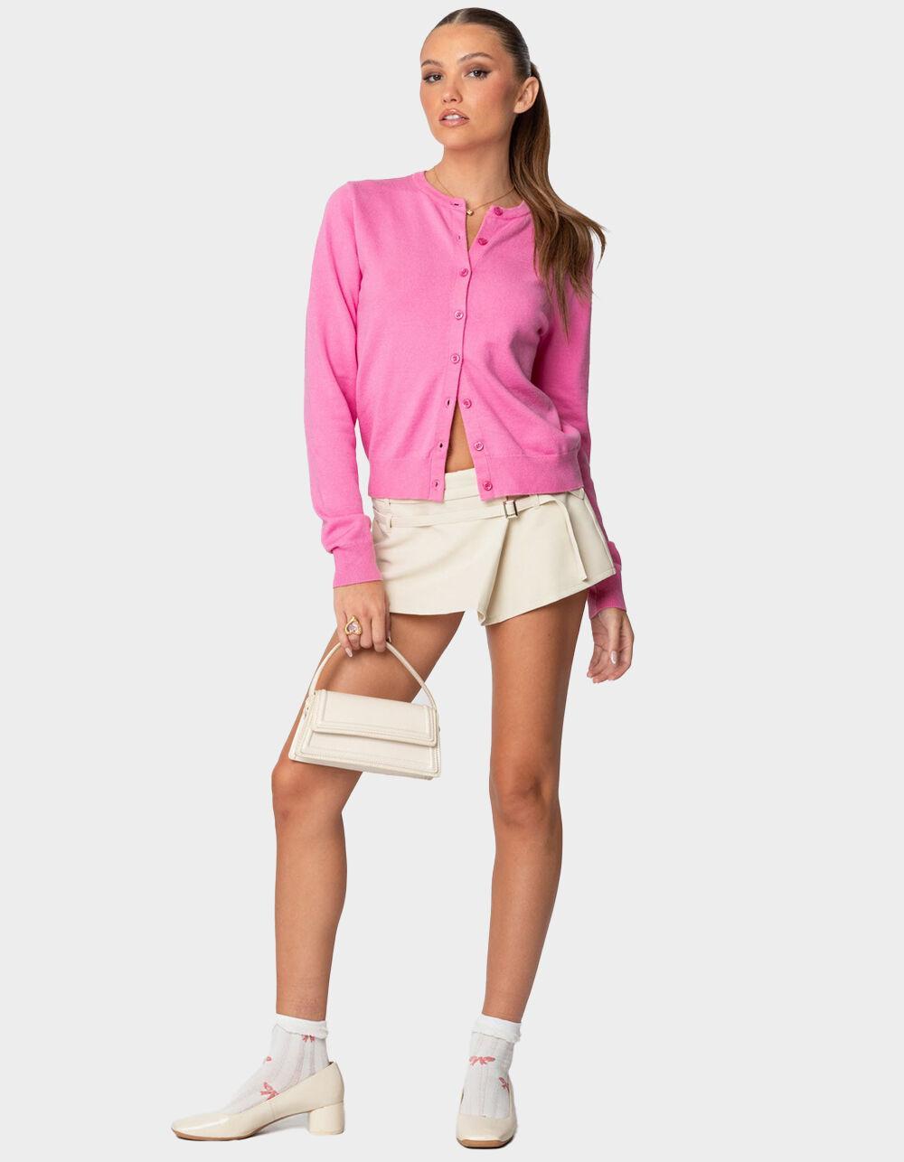 EDIKTED Shlo Knitted Cardigan - PINK Product Image