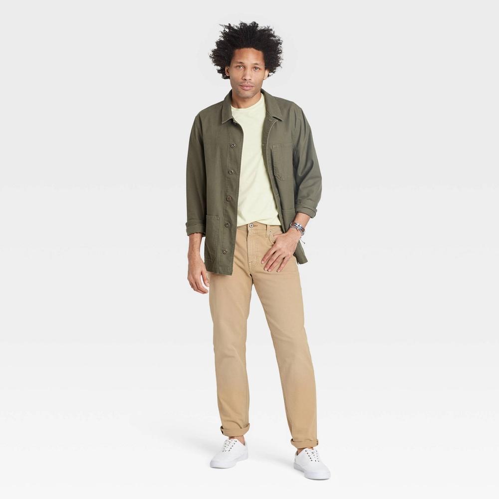 Men's Fit Jeans - Goodfellow & Co™ Khaki 38x32: Heavyweight , Relaxed Leg, Mid Rise Product Image