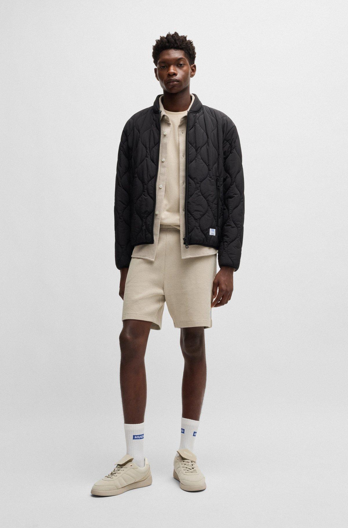 Loose-fit shorts in waffle-structured cotton Product Image