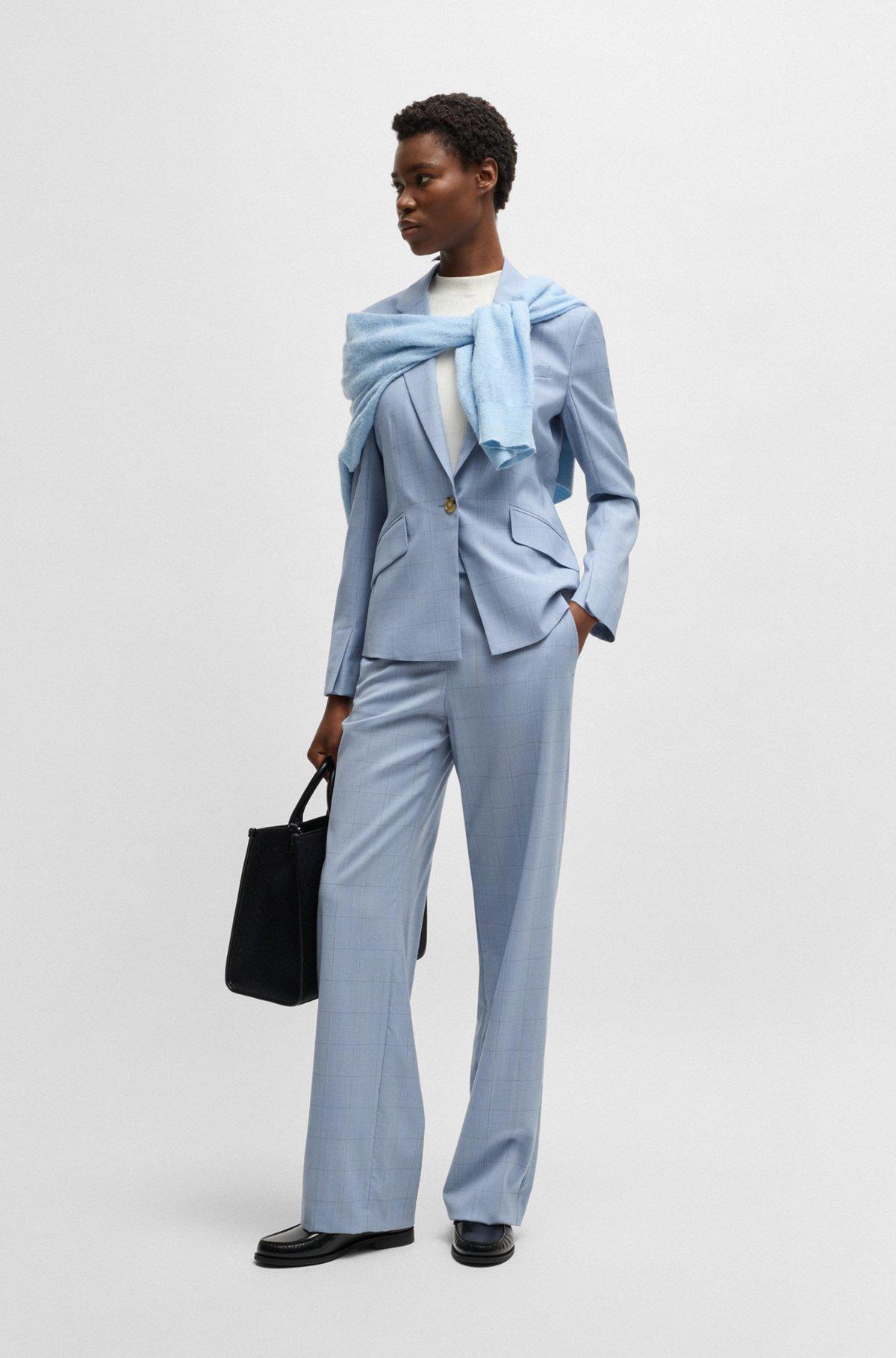 BOSS - Slim-fit blazer in checked wool - Patterned Product Image