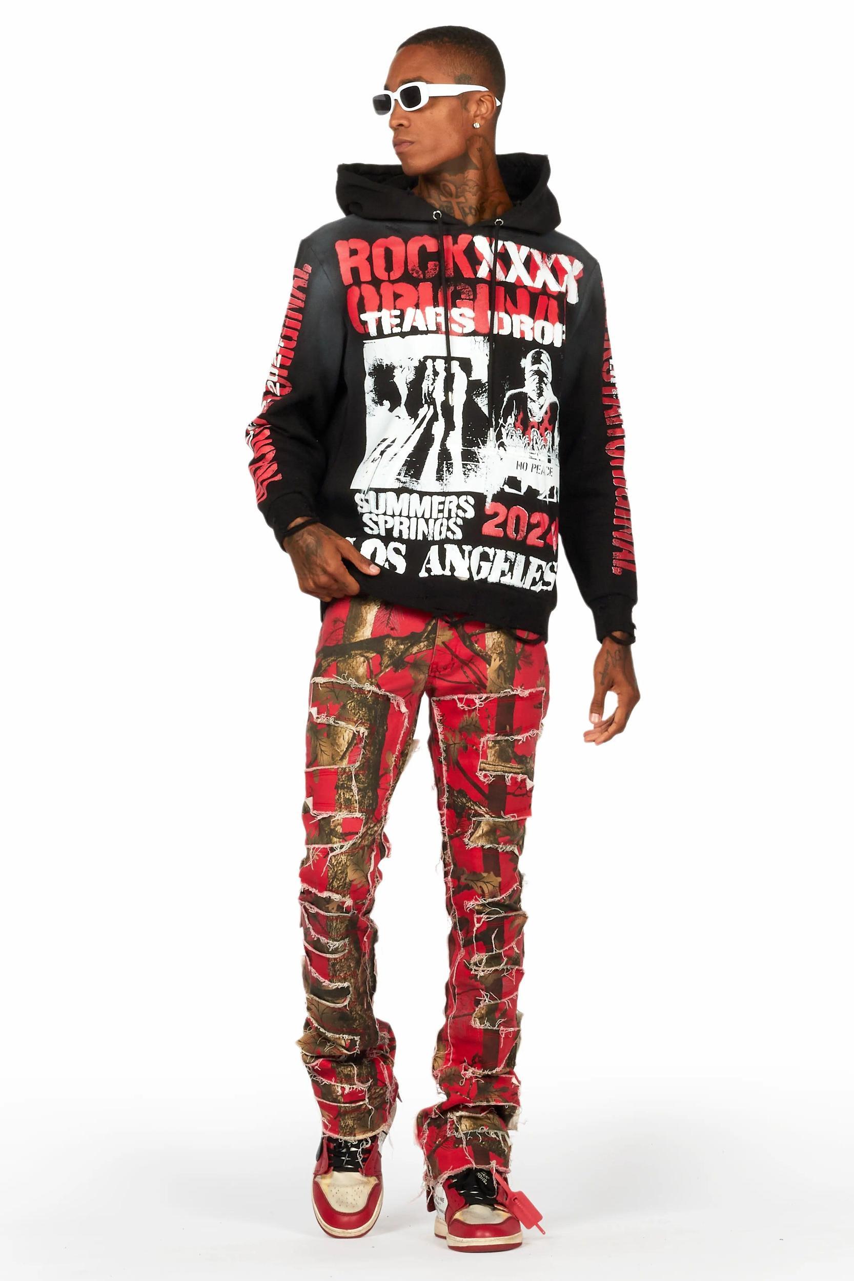 Shake Red Tree Camo Stacked Flare Jean Male Product Image