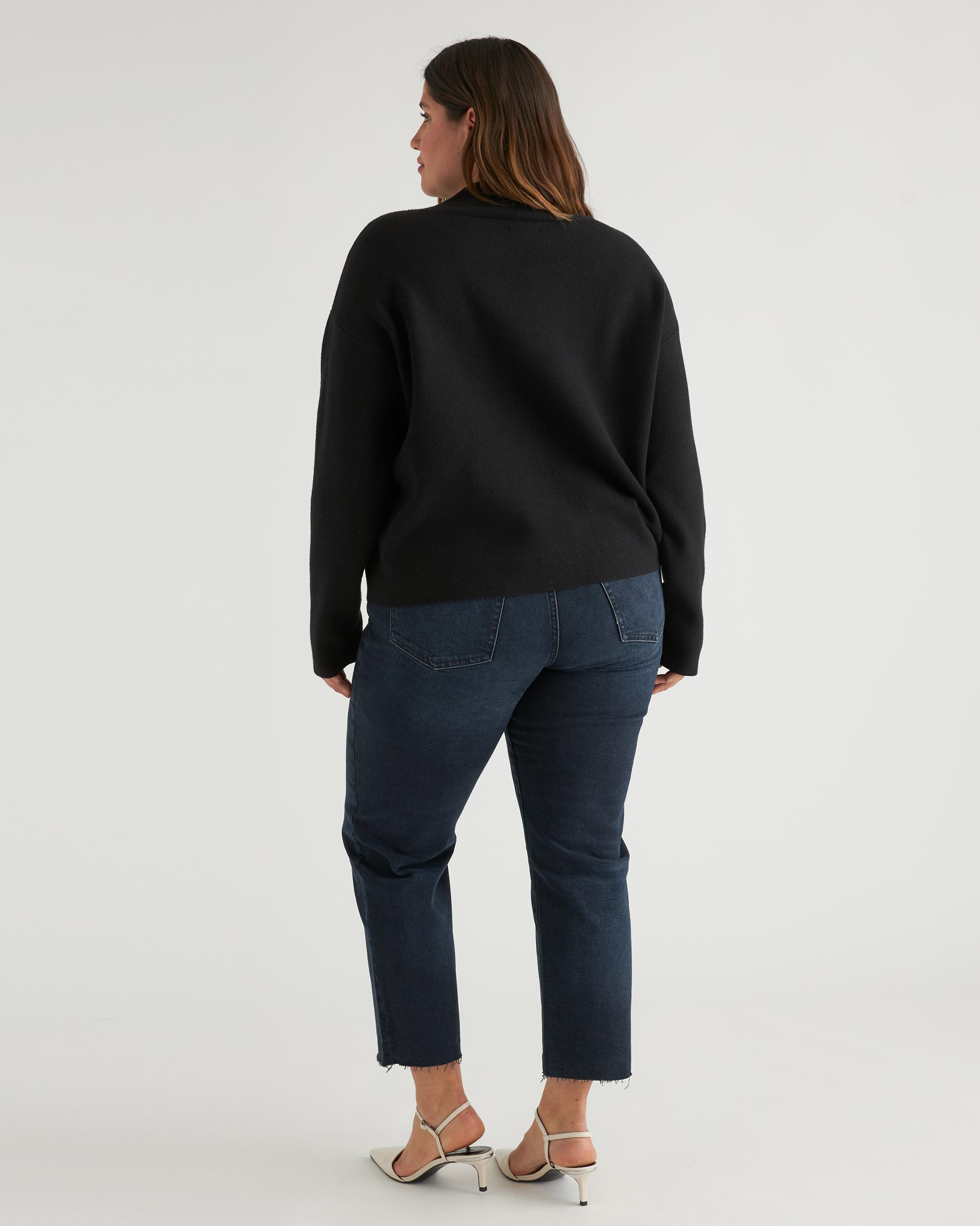 Quince | Women's Eco-Knit Milano Stitch Mock Neck Pullover Viscose Product Image