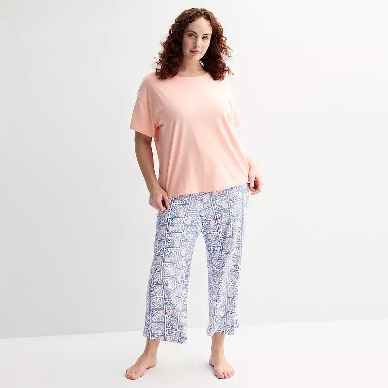 Plus Size Sonoma Goods For Life Moms Day Pajama Tee & Pajama Pants Set, Womens Product Image