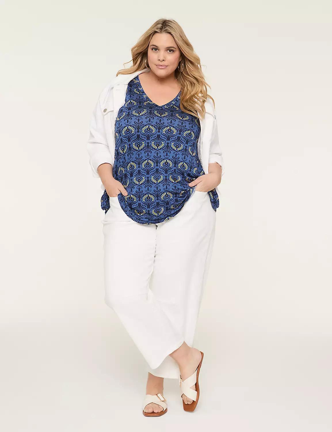 Shirred-Sleeve V-Neck Top Product Image