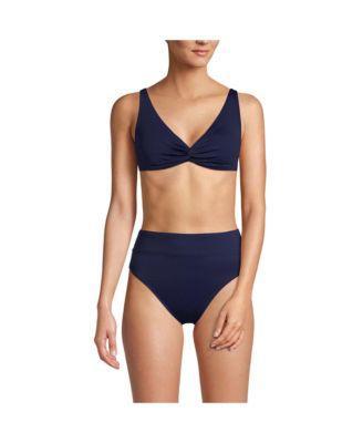 Women's Lands' End V-Neck Twist Front Underwire Bikini Top, Size: 6, Black Product Image
